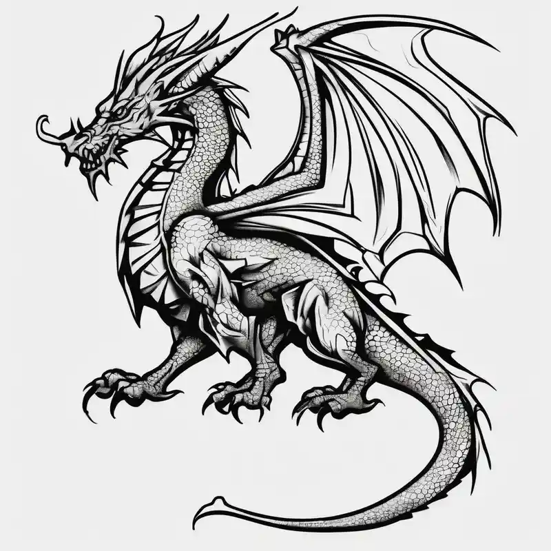 sketch style 2025年の英語の竜のタトゥーのアイデア about Standing Welsh dragon english dragon tattoo and Standing Welsh dragon english dragon tattoo